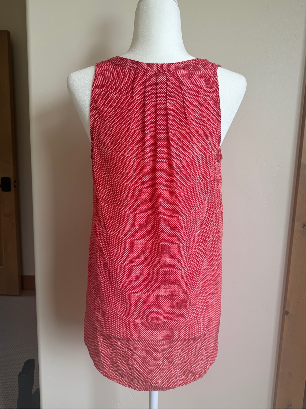 Joie Red 100% Silk Split-Neck Textured Camisole | Size S - Picture 3 of 7